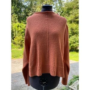 Leith Peachy Colored Mock Neck Sweater
